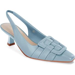 Womens Sling Back Kitten Heels Low Dress Shoes Slingback Pumps Pointed Closed Toe Comfortable Party Office Sandals(Sky Blue)