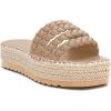 imageCoutgo Womens Platform Slides Sandals Espadrilles Braided Slip on Open Toe Backless Summer Dress ShoesLight Khaki