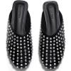 imageCoutgo Womens Rhinestone Mules Flats Sparkly Leather Slip On Shoes Slippers Comfortable Dress Backless Shoes Black Size 9