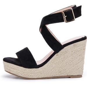 Coutgo womens Open Toe(Black)