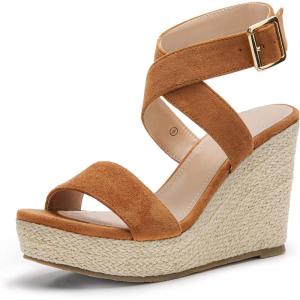 Coutgo womens Open Toe(Brown)