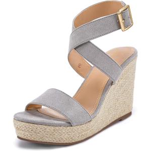 Coutgo womens Open Toe(Grey)