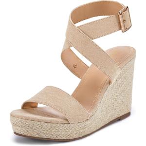Coutgo womens Open Toe(Light Khaki)