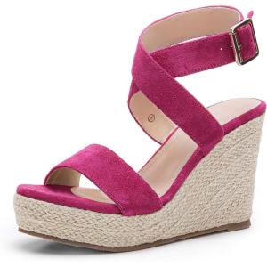 Coutgo womens Open Toe(Rose Red)