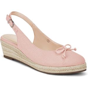 Womens Closed Toe Espadrilles Wedges Shoes Platform Slingback Mid Low Heel Canvas Bow Dress Sandals(Pink)