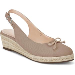 Womens Closed Toe Espadrilles Wedges Shoes Platform Slingback Mid Low Heel Canvas Bow Dress Sandals(Taupe)