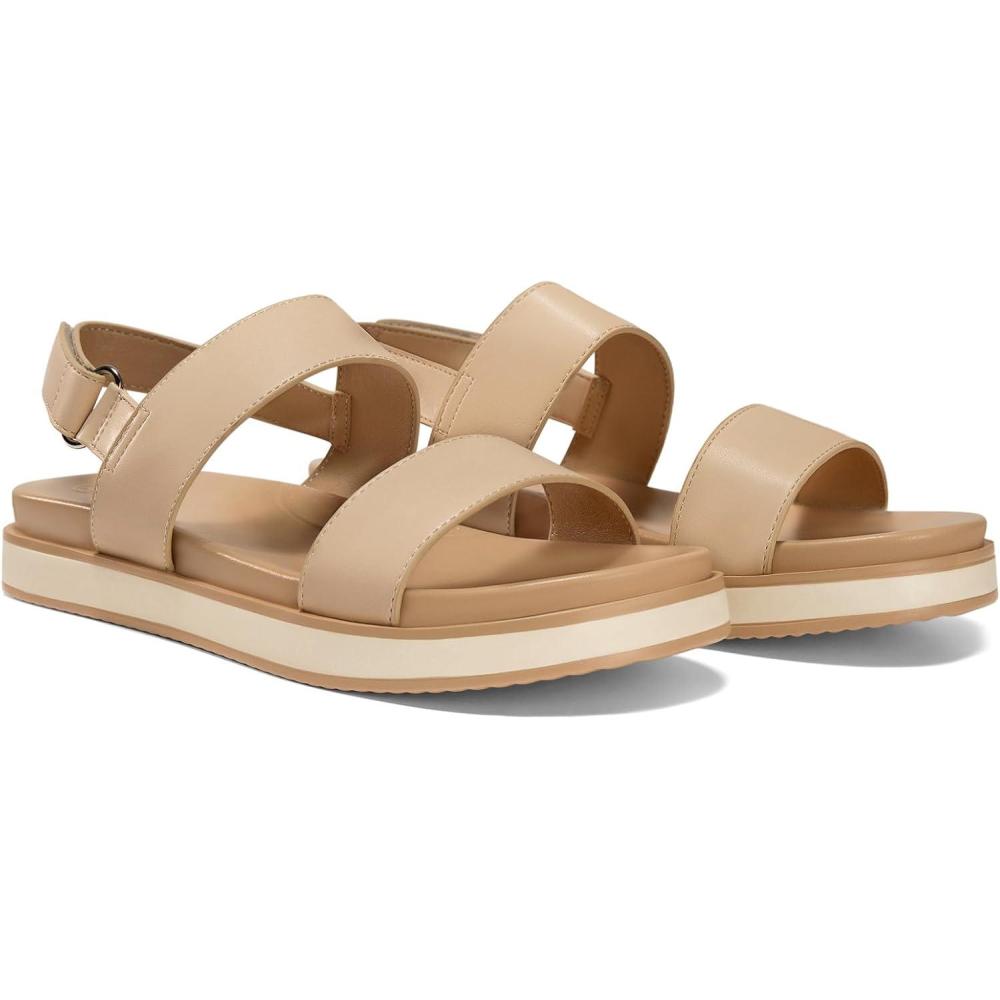 imageCoutgo Womens Flat Sandals Comfortable Arch Support Adjustable Double Strap Lightweight Summer Platform SandalsNude