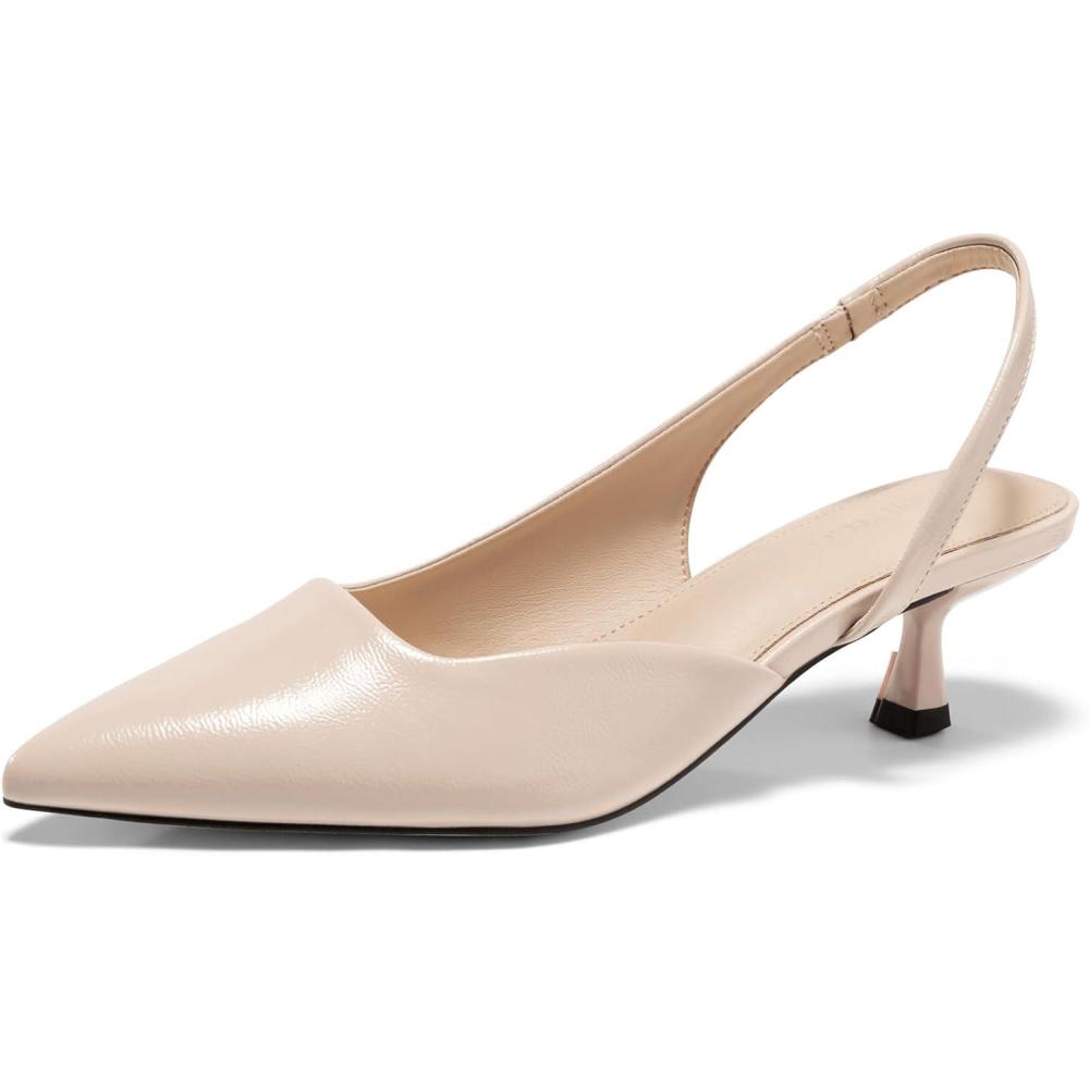 imageCoutgo Womens Slingback Stiletto High Heels Closed Pointed Toe Pumps DOrsay Sexy Office Dress ShoesPolish Khaki