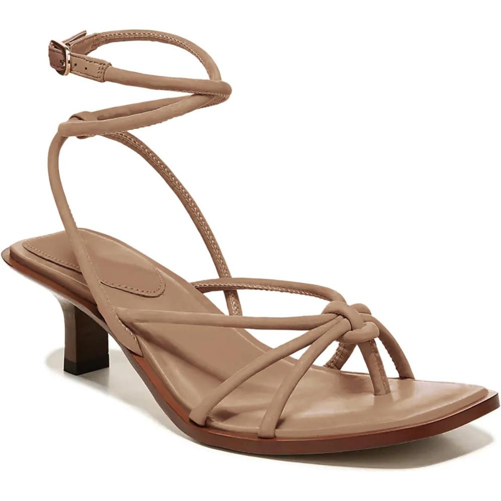 imageCoutgo Womens Strappy Heels Sandals Thong Gladiator Square Open Toe Low Kitten Heeled Criss Cross Ankle Strap Summer Dress Wedding ShoesCamel