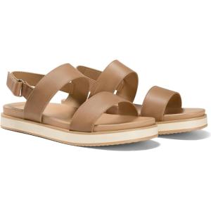 Coutgo Womens Flat Sandals Comfortable Arch Support Adjustable Double Strap Lightweight Summer Platform Sandals(Almond)