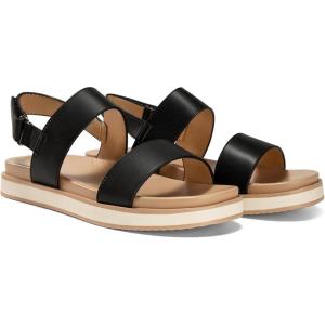 Coutgo Womens Flat Sandals Comfortable Arch Support Adjustable Double Strap Lightweight Summer Platform Sandals(Black)