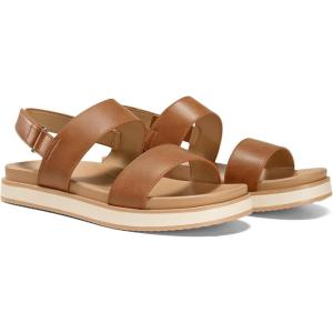Coutgo Womens Flat Sandals Comfortable Arch Support Adjustable Double Strap Lightweight Summer Platform Sandals(Brown)