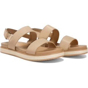 Coutgo Womens Flat Sandals Comfortable Arch Support Adjustable Double Strap Lightweight Summer Platform Sandals(Nude)
