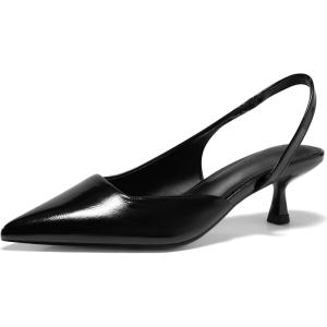 Coutgo Womens Slingback Stiletto High Heels Closed Pointed Toe Pumps D’Orsay Sexy Office Dress Shoes(Polish Black)