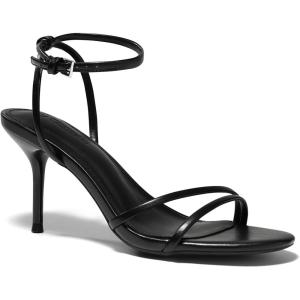 Coutgo Womens Strappy High Heels Open Almond Toe Dress Shoes Ankle Strap Summer Heeled Sandals(Black)