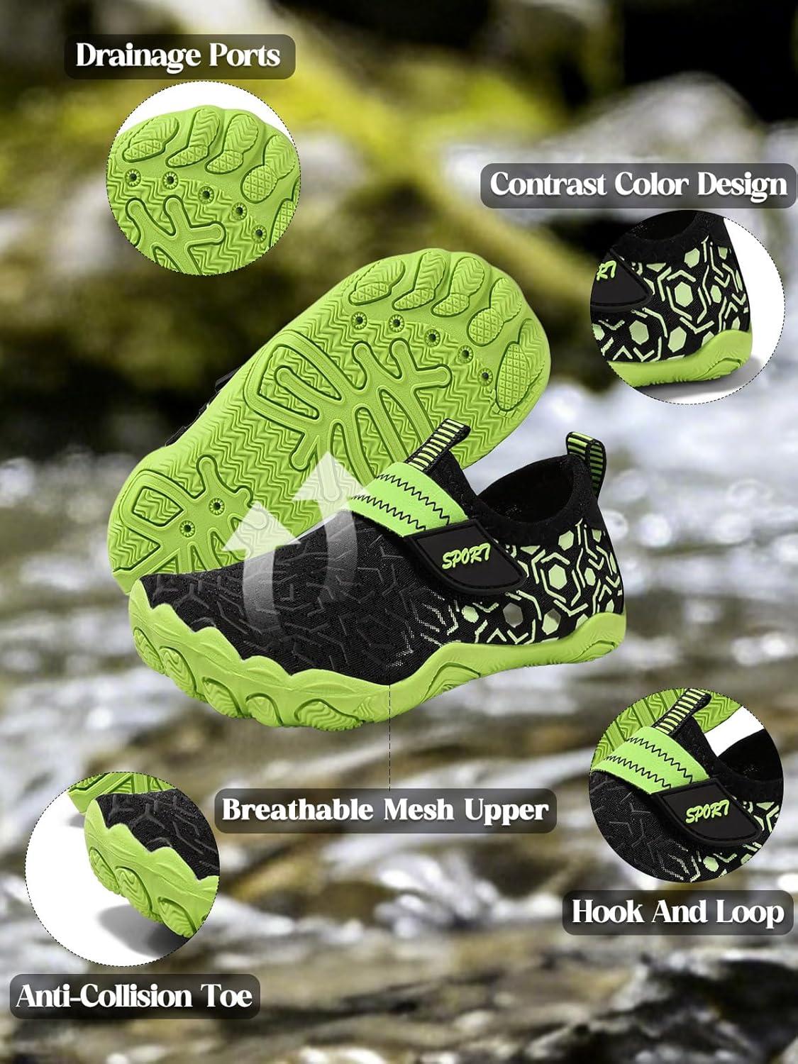image:imageCoutgo Girls Water Shoes Slip On Hiking Outdoor Aqua Socks Quick Dry Lightweight Beach Swim Sports ShoesBlack