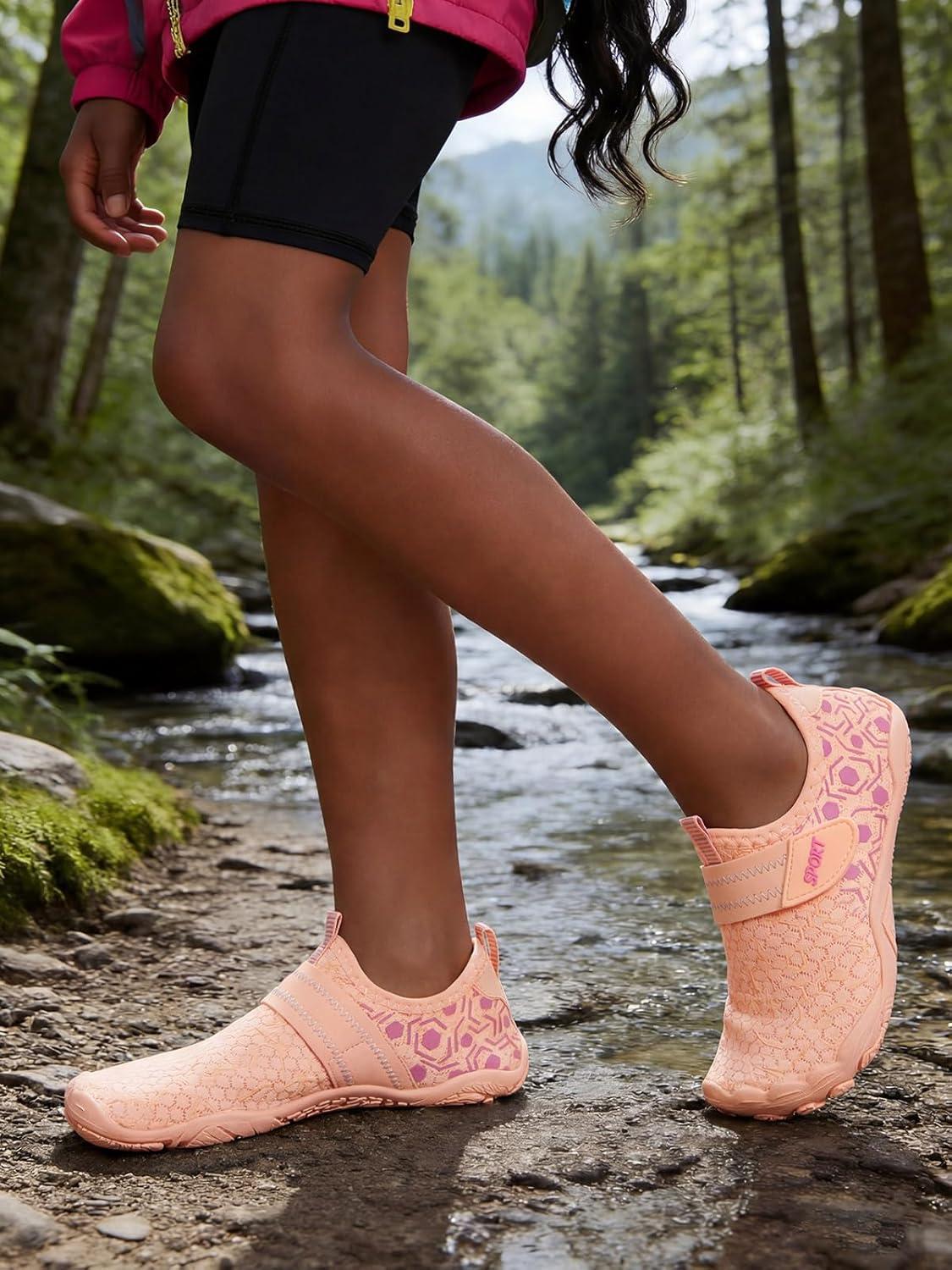 image:imageCoutgo Girls Water Shoes Slip On Hiking Outdoor Aqua Socks Quick Dry Lightweight Beach Swim Sports ShoesOrange
