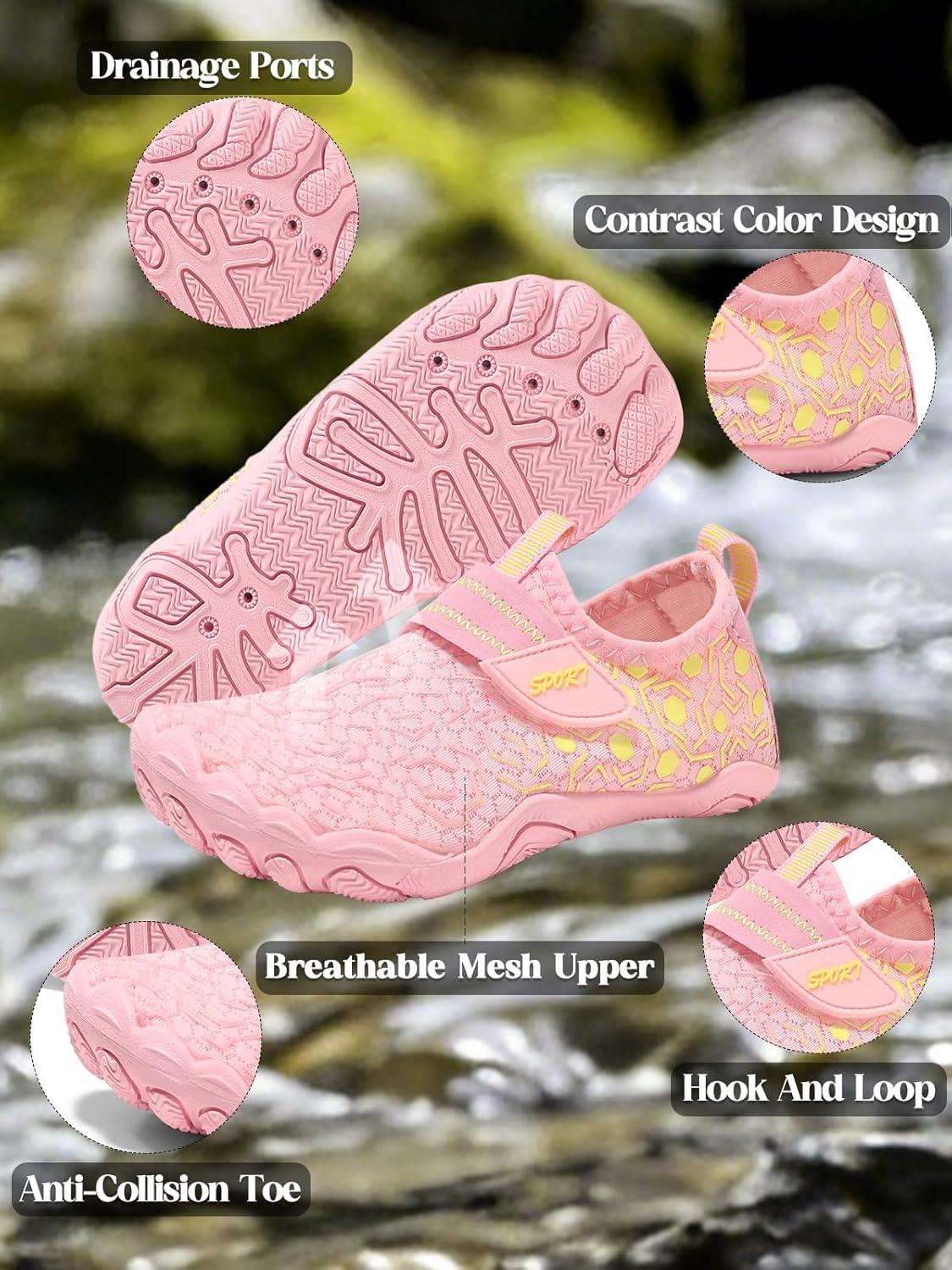 image:imageCoutgo Girls Water Shoes Slip On Hiking Outdoor Aqua Socks Quick Dry Lightweight Beach Swim Sports ShoesPink