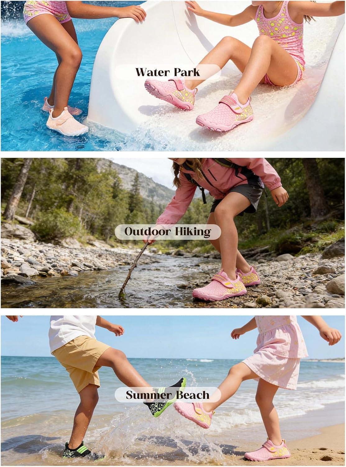 image:imageCoutgo Girls Water Shoes Slip On Hiking Outdoor Aqua Socks Quick Dry Lightweight Beach Swim Sports ShoesPink