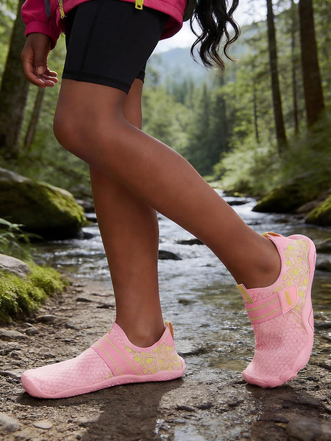 image:imageCoutgo Girls Water Shoes Slip On Hiking Outdoor Aqua Socks Quick Dry Lightweight Beach Swim Sports ShoesPink