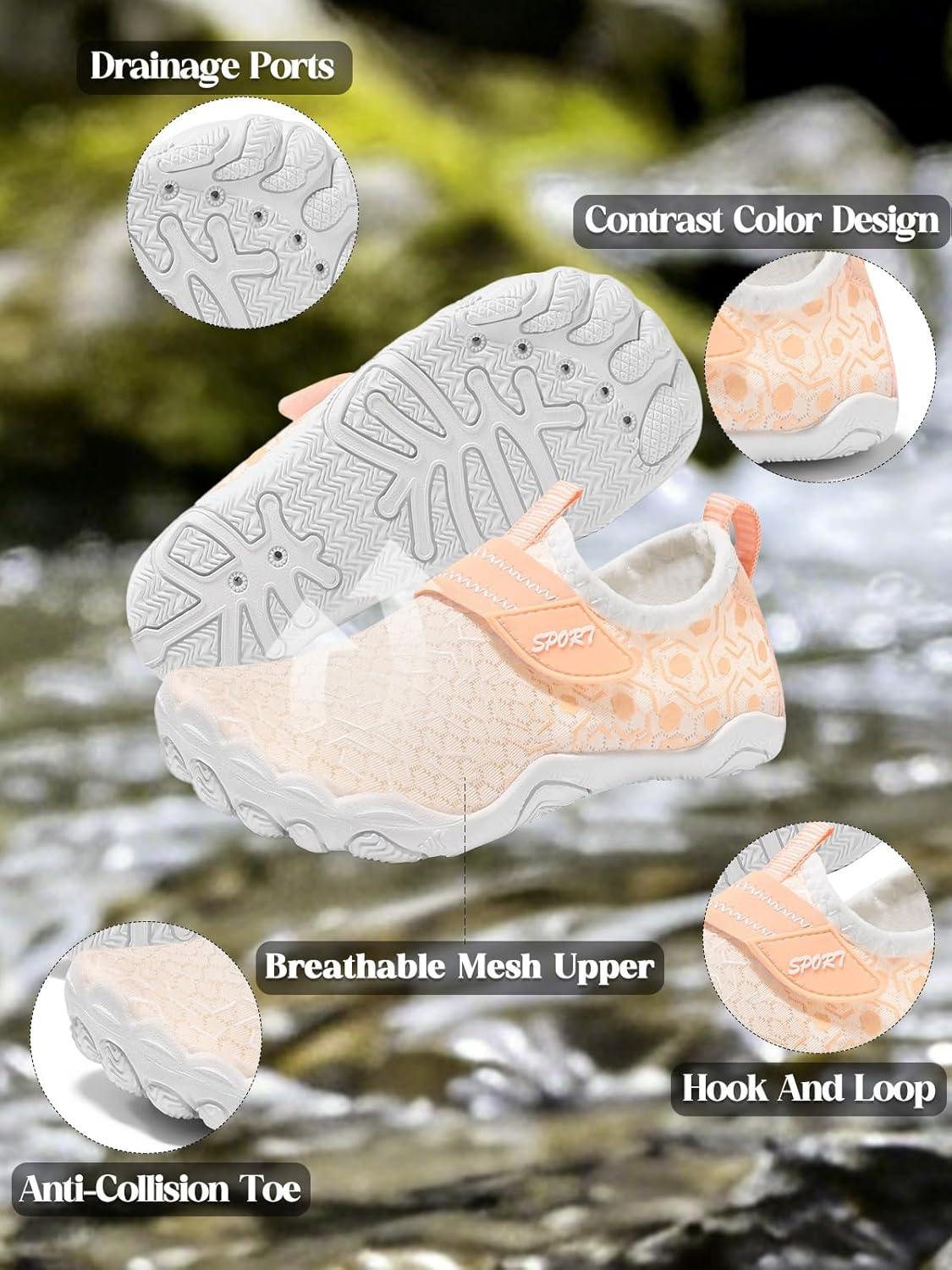 image:imageCoutgo Girls Water Shoes Slip On Hiking Outdoor Aqua Socks Quick Dry Lightweight Beach Swim Sports ShoesWhite