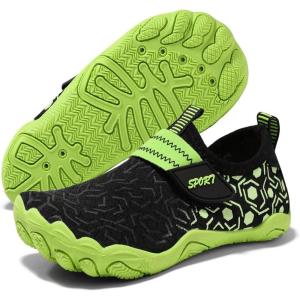 Coutgo Girls Water Shoes Slip On Hiking Outdoor Aqua Socks Quick Dry Lightweight Beach Swim Sports Shoes(Black)