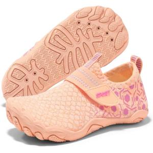 Coutgo Girls Water Shoes Slip On Hiking Outdoor Aqua Socks Quick Dry Lightweight Beach Swim Sports Shoes(Orange)