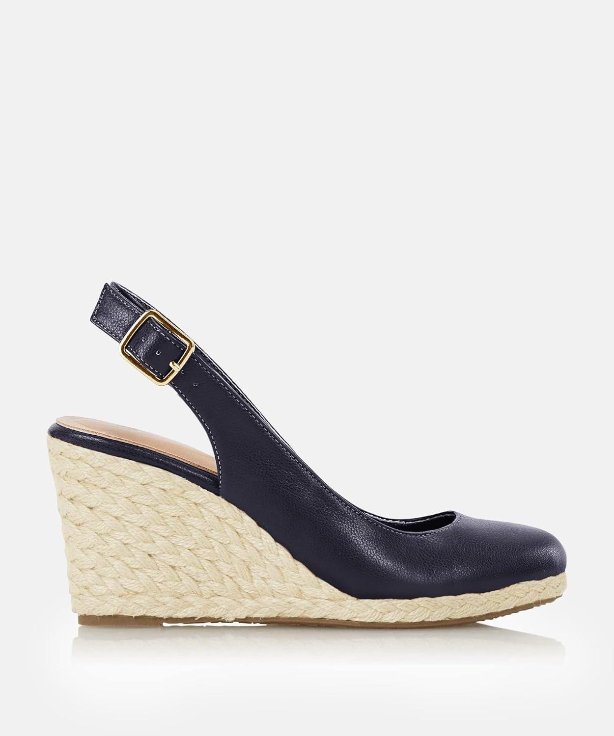 image:imageCoutgo Womens Espadrilles Wedge Sandals Closed Toe Slingback Wedges Pumps Platform Heeled SandalNavy Blue