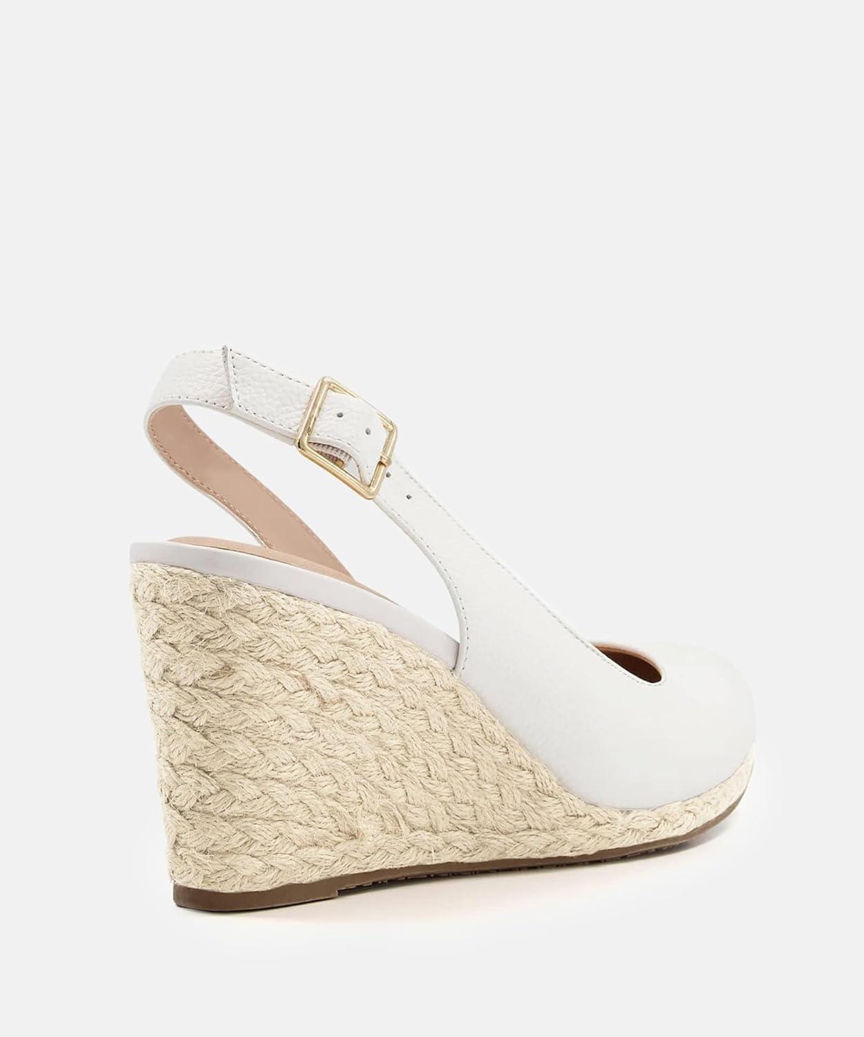 image:imageCoutgo Womens Espadrilles Wedge Sandals Closed Toe Slingback Wedges Pumps Platform Heeled SandalWhite