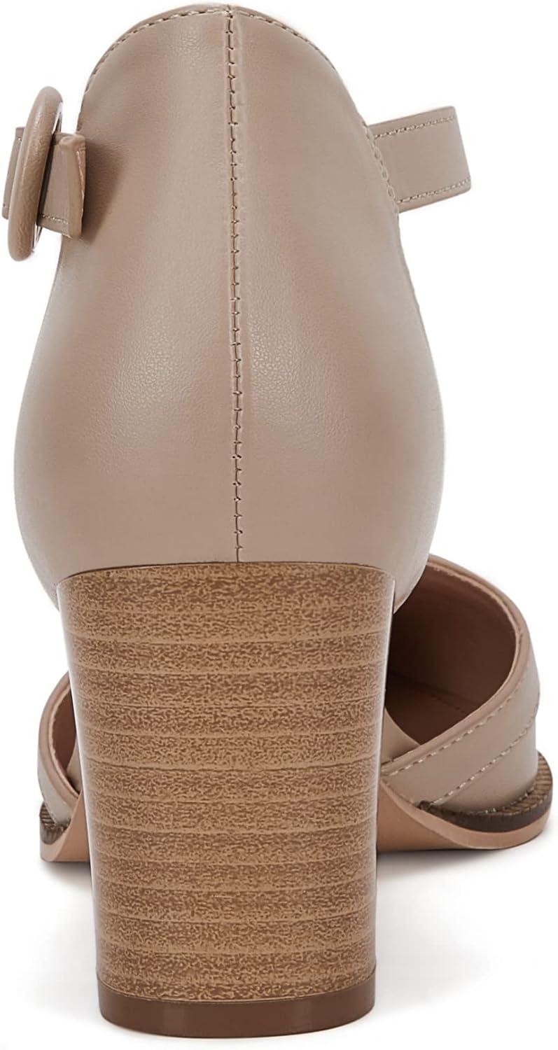 image:imageWomens Block Chunky Heels T Strap Dress Shoes Closed Toe Stacked Heeled Pumps SandalsNude