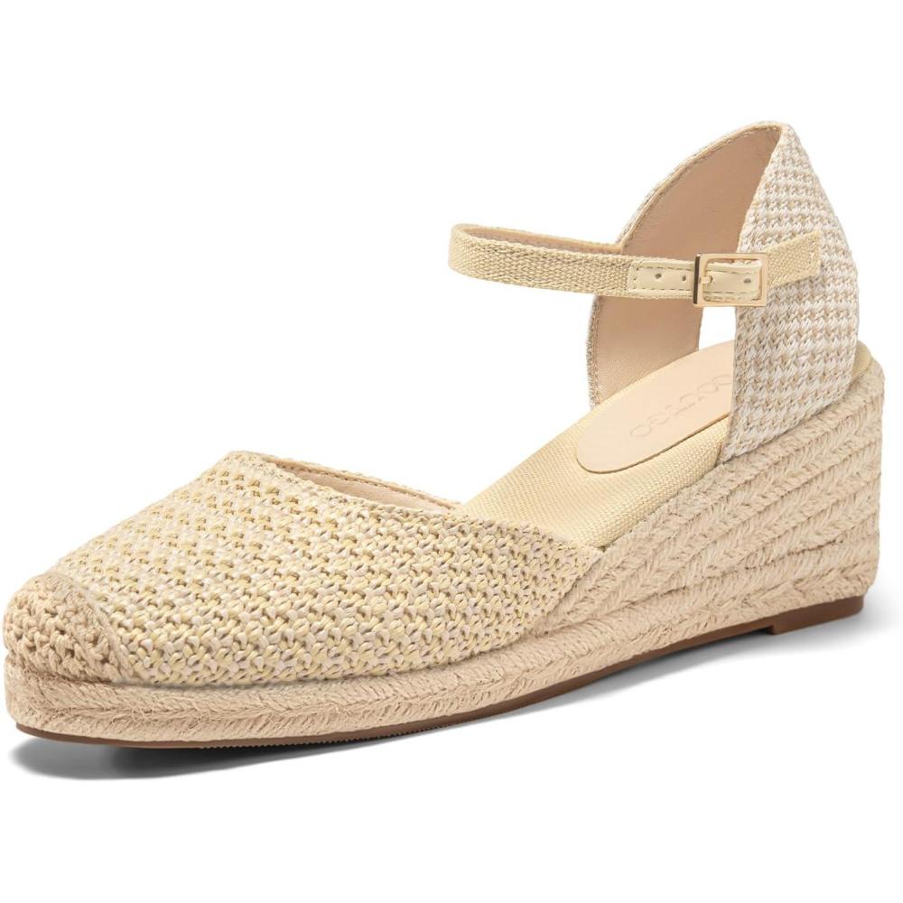 image:imageCoutgo Womens Platform Wedge Espadrilles SandalsApricot