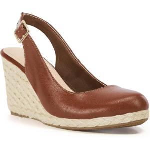 Coutgo Womens Espadrilles Wedge Sandals Closed Toe Slingback Wedges Pumps Platform Heeled Sandal(Brown)