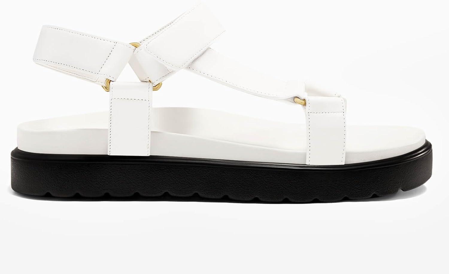 image:imageCoutgo Womens Platform Sandals Comfortable Open Toe Adjustable Strap Summer Vacation ShoesWhite