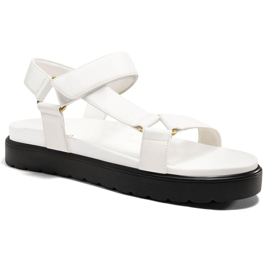 image:imageCoutgo Womens Platform Sandals Comfortable Open Toe Adjustable Strap Summer Vacation ShoesWhite
