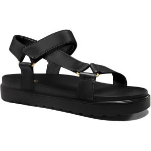 Coutgo Womens Platform Sandals Comfortable Open Toe Adjustable Strap Summer Vacation Shoes(Black)