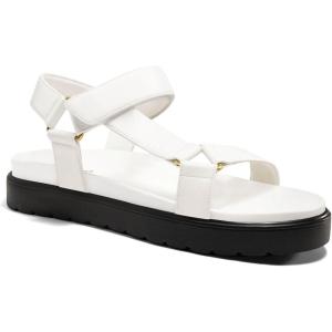 Coutgo Womens Platform Sandals Comfortable Open Toe Adjustable Strap Summer Vacation Shoes(White)