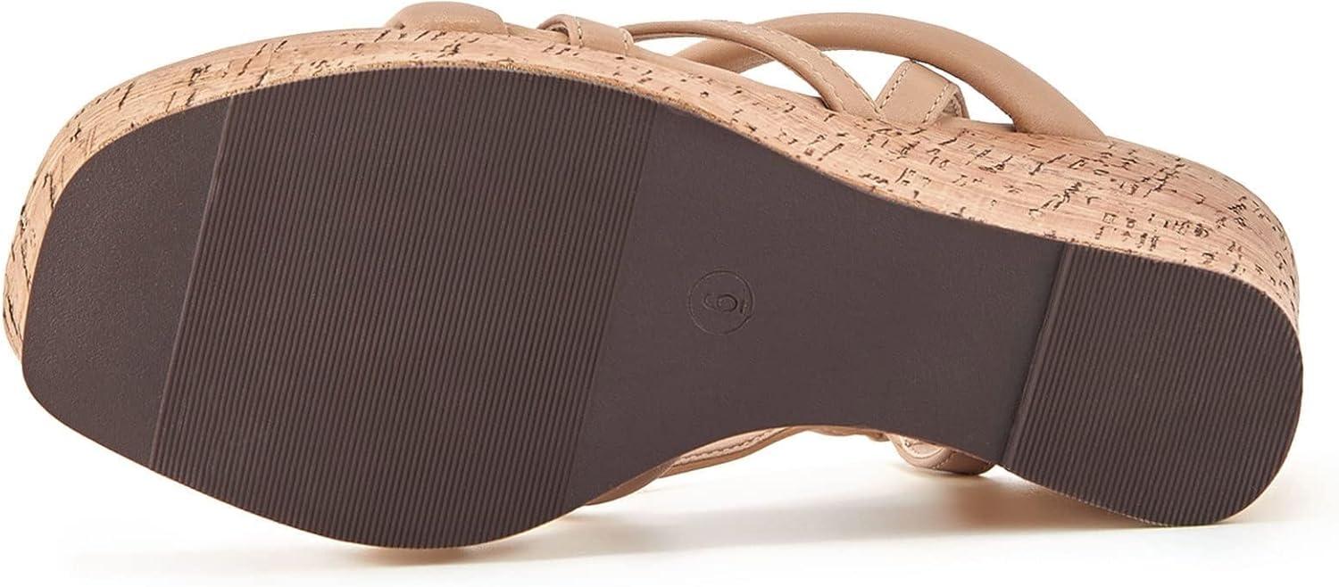image:imageCoutgo Women Platform Wedge Sandals Cork Slingback Wedges Espadrilles Heels Summer Shoes