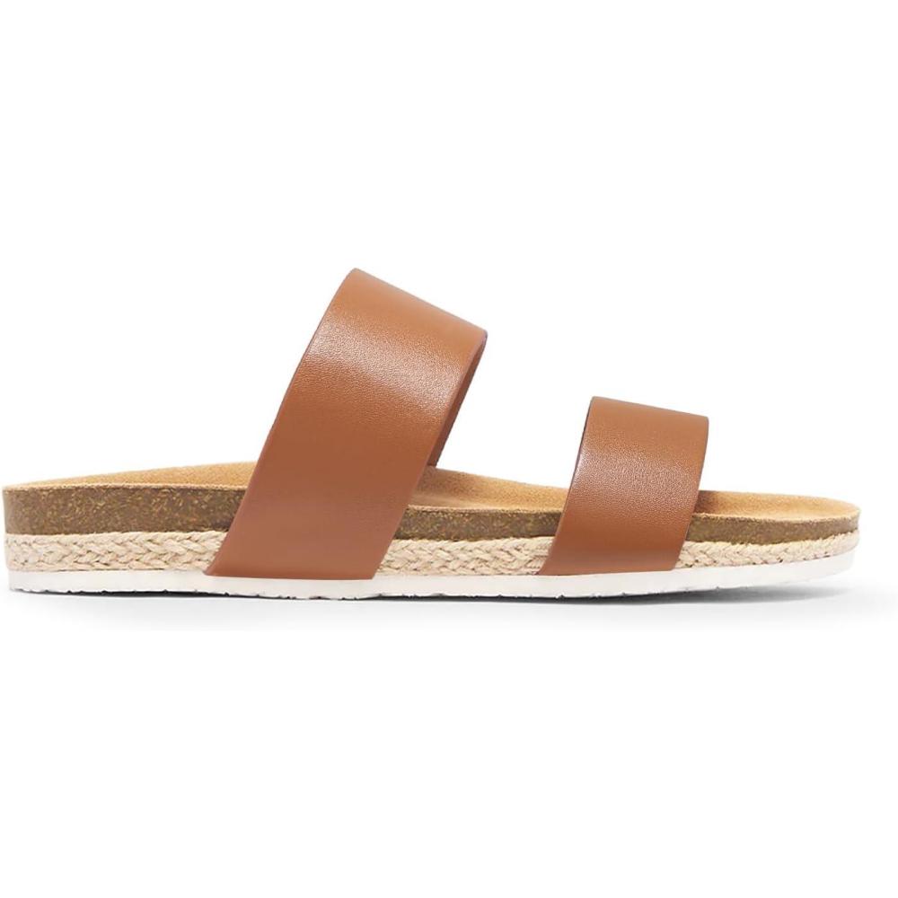 image:imageCoutgo Womens Slides Sandals Open Toe Slip On Platform Sandals Footbed Summer Beach ShoesBrown