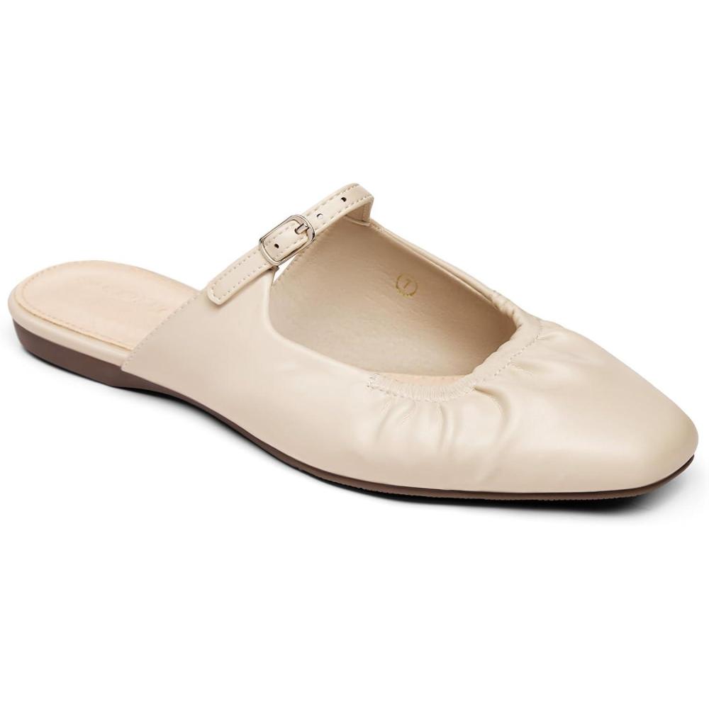 image:imageCoutgo Womens Closed Toe Pleated Mary Jane MulesNude