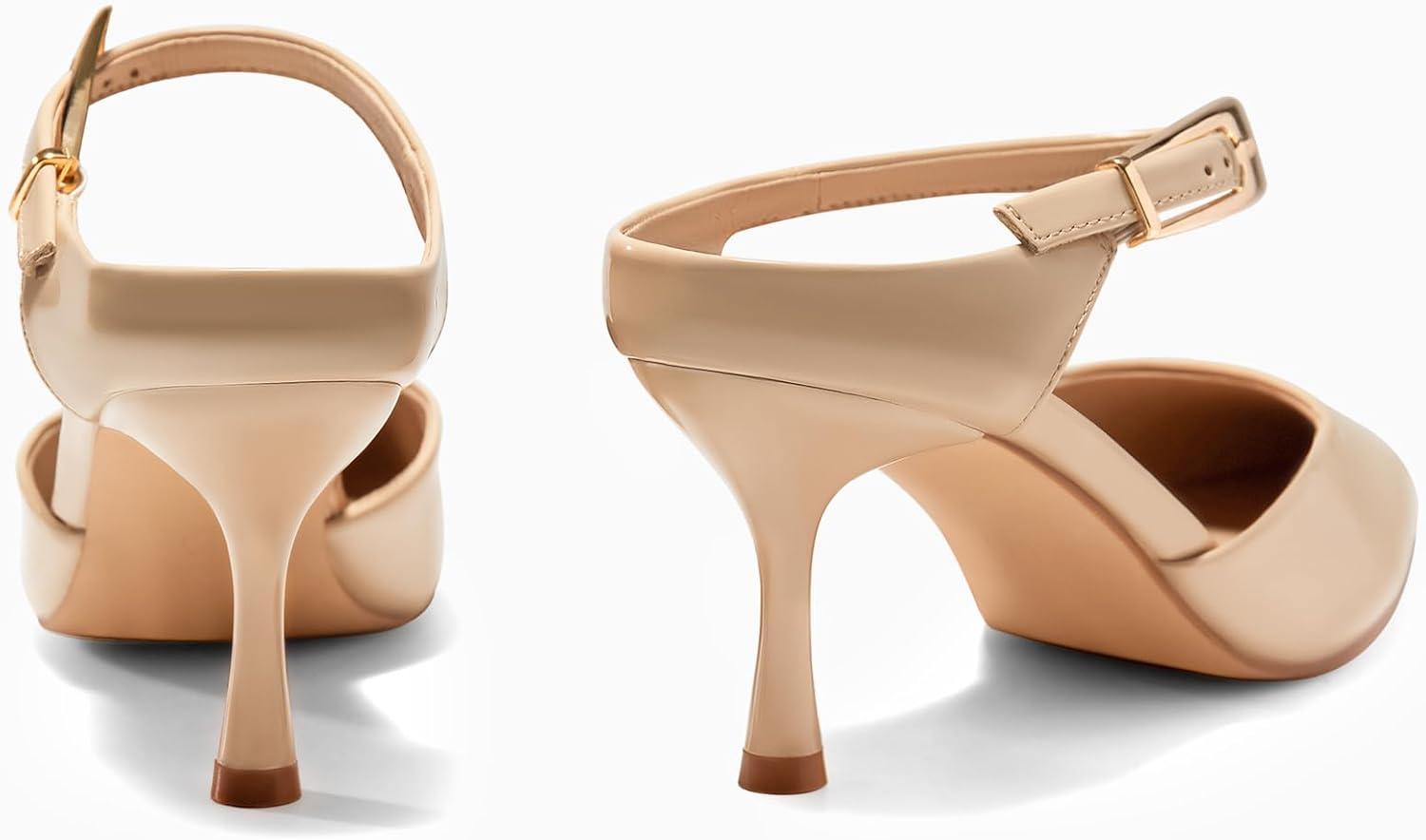 image:imageCoutgo Womens Pointed Toe Kitten Heel MulesKhaki