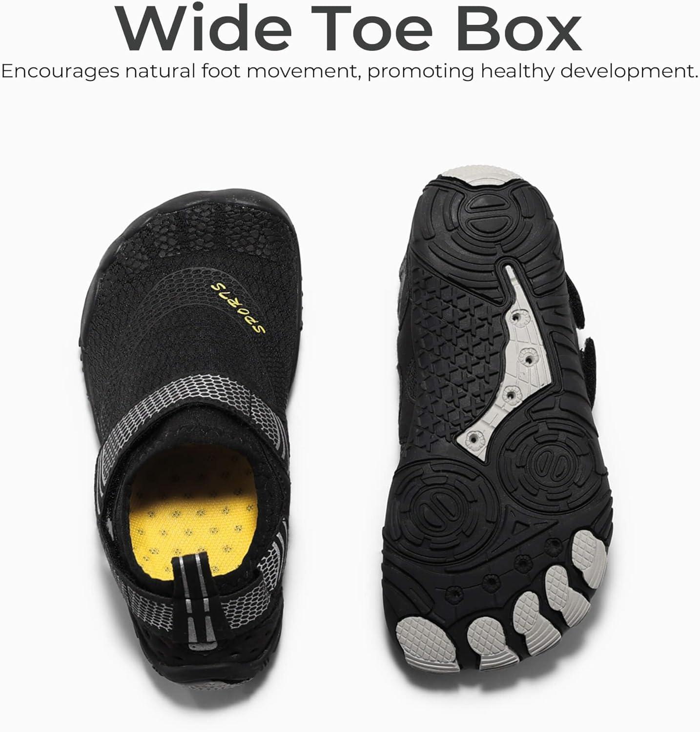 image:imageCoutgo Water Shoes for Kids Girls Boys Wide Toe Box QuickDry Barefoot Shoes for Hiking Beach Sports Swim PoolBlack