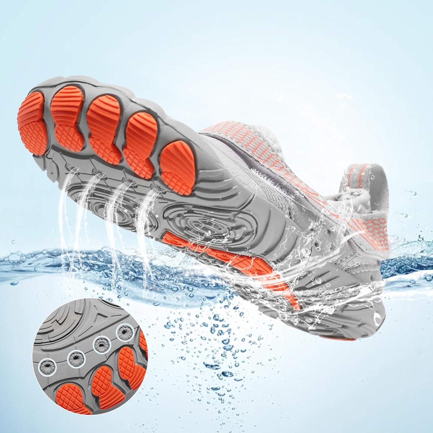 image:imageCoutgo Water Shoes for Kids Girls Boys Wide Toe Box QuickDry Barefoot Shoes for Hiking Beach Sports Swim PoolGrey