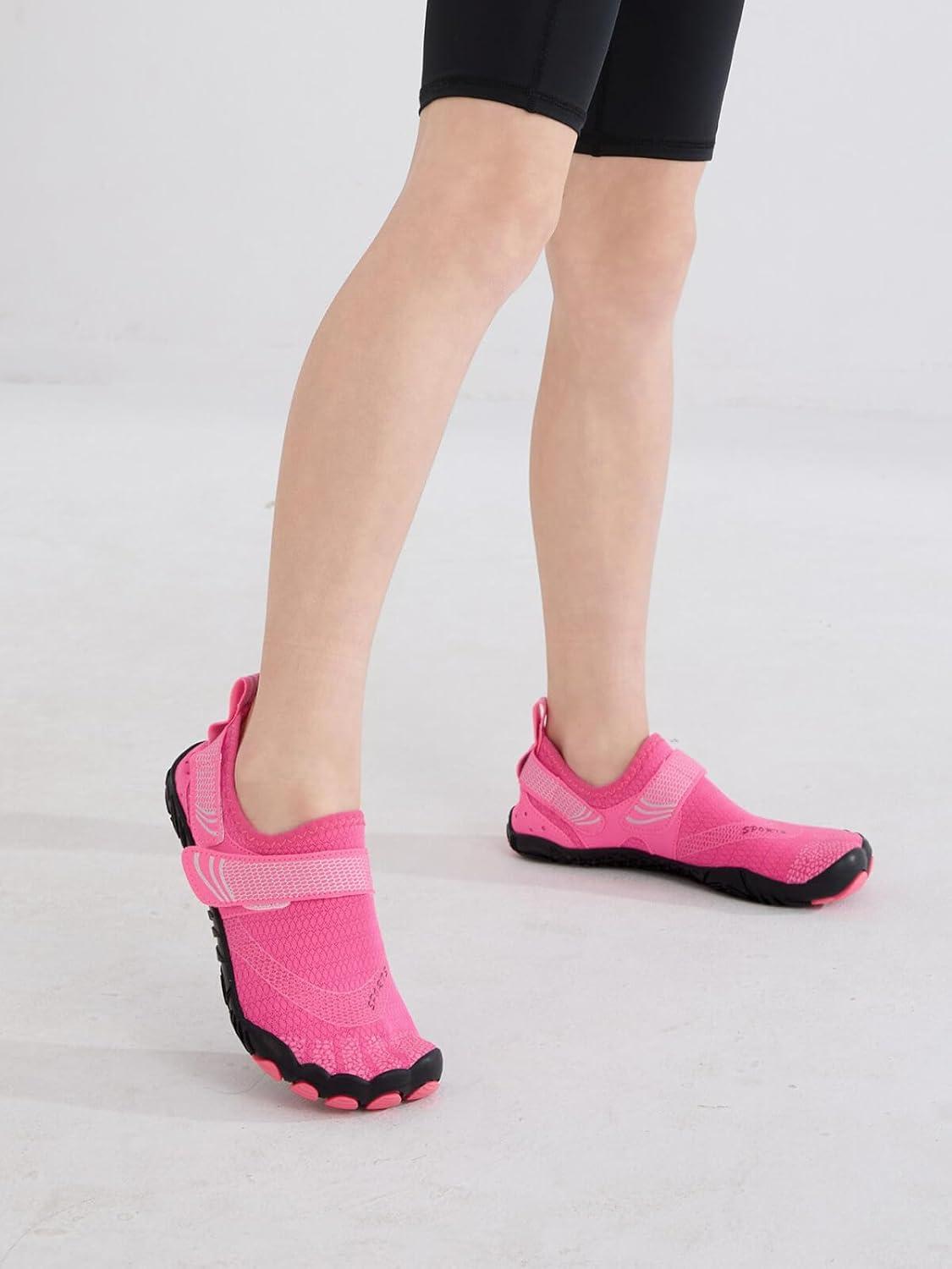 image:imageCoutgo Water Shoes for Kids Girls Boys Wide Toe Box QuickDry Barefoot Shoes for Hiking Beach Sports Swim PoolHot Pink
