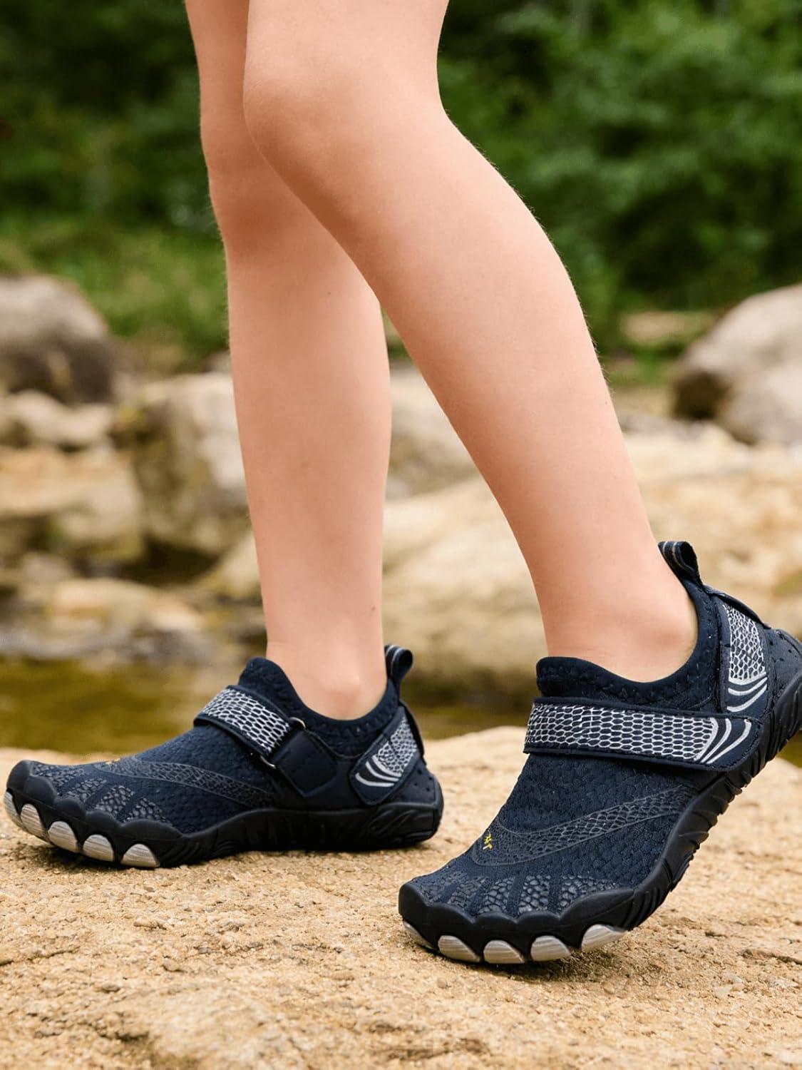 image:imageCoutgo Water Shoes for Kids Girls Boys Wide Toe Box QuickDry Barefoot Shoes for Hiking Beach Sports Swim PoolNavy