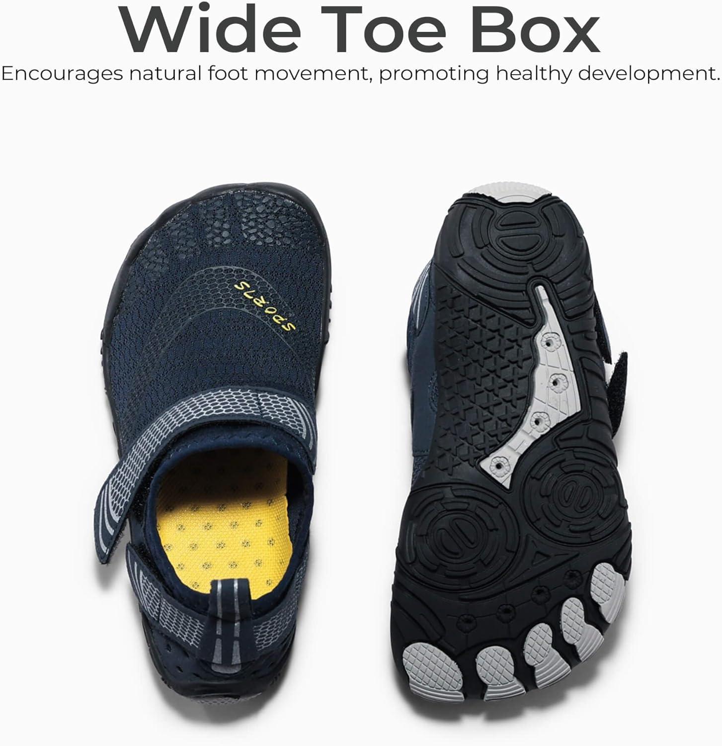 image:imageCoutgo Water Shoes for Kids Girls Boys Wide Toe Box QuickDry Barefoot Shoes for Hiking Beach Sports Swim PoolNavy