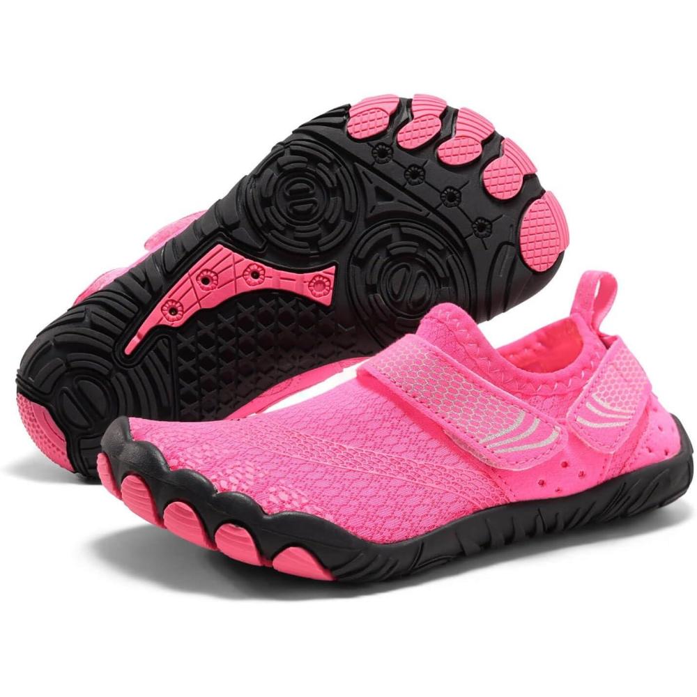image:imageCoutgo Water Shoes for Kids Girls Boys Wide Toe Box QuickDry Barefoot Shoes for Hiking Beach Sports Swim PoolHot Pink