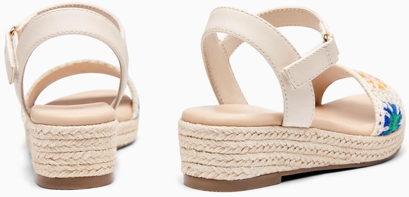 image:imageCoutgo Girls Espadrilles Sandals Platform Wedge Heels Open Toe Ankle Strap Boho Summer Dress ShoesBeige