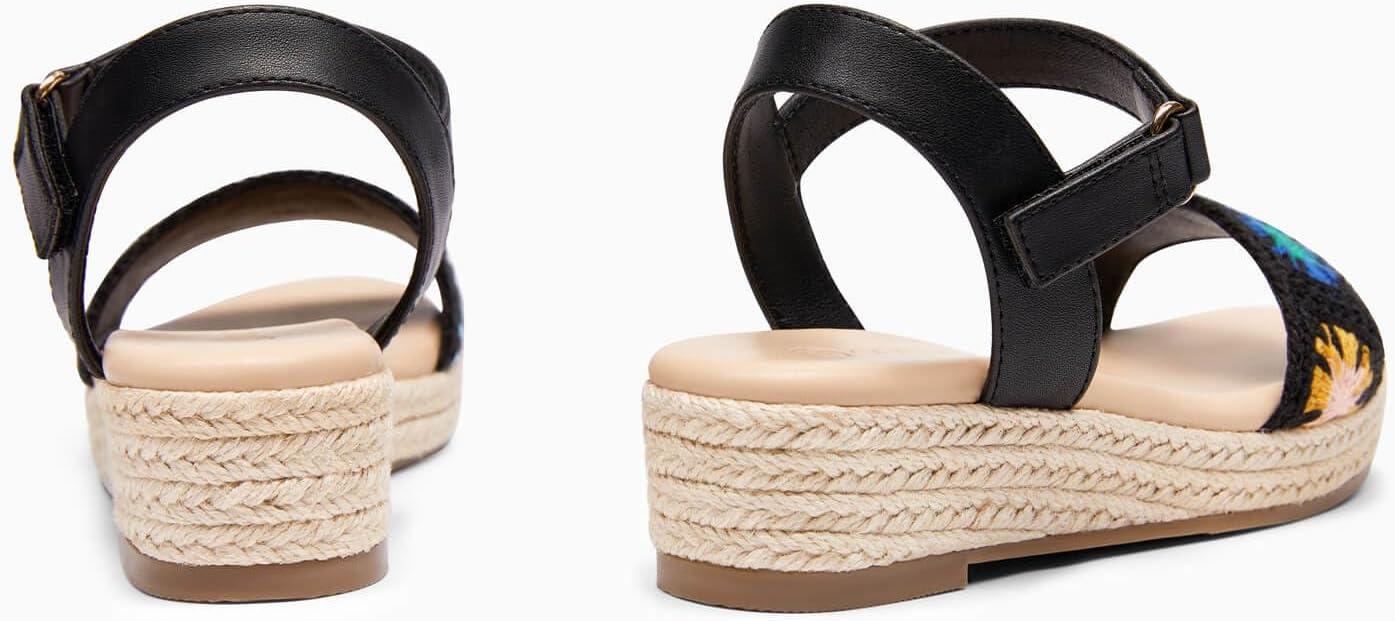 image:imageCoutgo Girls Espadrilles Sandals Platform Wedge Heels Open Toe Ankle Strap Boho Summer Dress ShoesBlack
