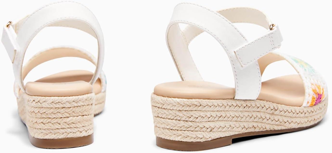 image:imageCoutgo Girls Espadrilles Sandals Platform Wedge Heels Open Toe Ankle Strap Boho Summer Dress ShoesWhite