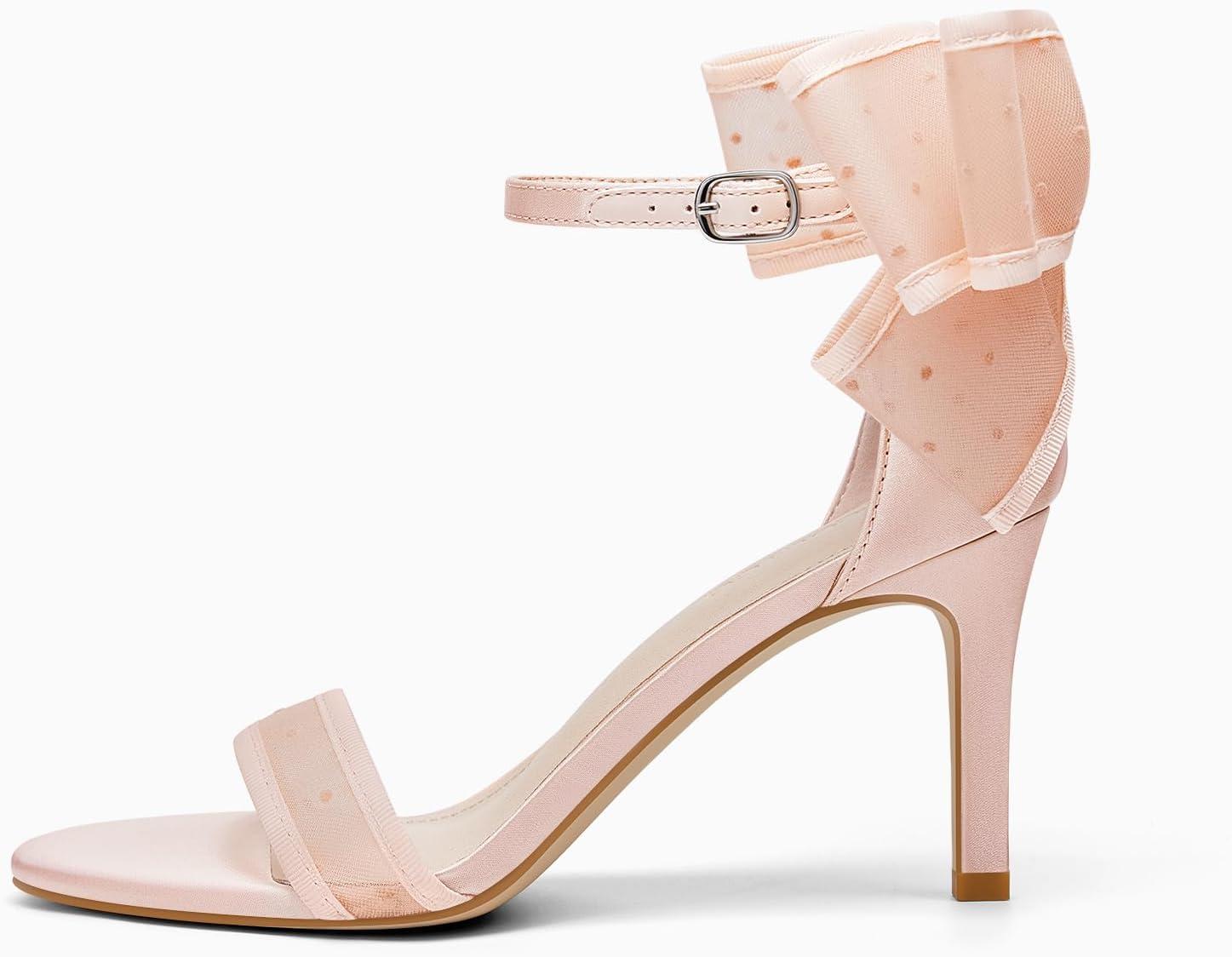 image:imageCoutgo Womens Open Toe Ankle Strap High Heel SandalsNude Pink